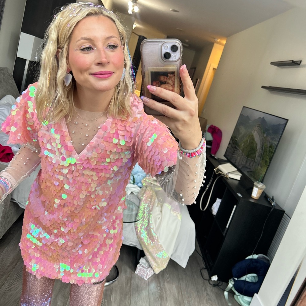 Pink Sequin Dress